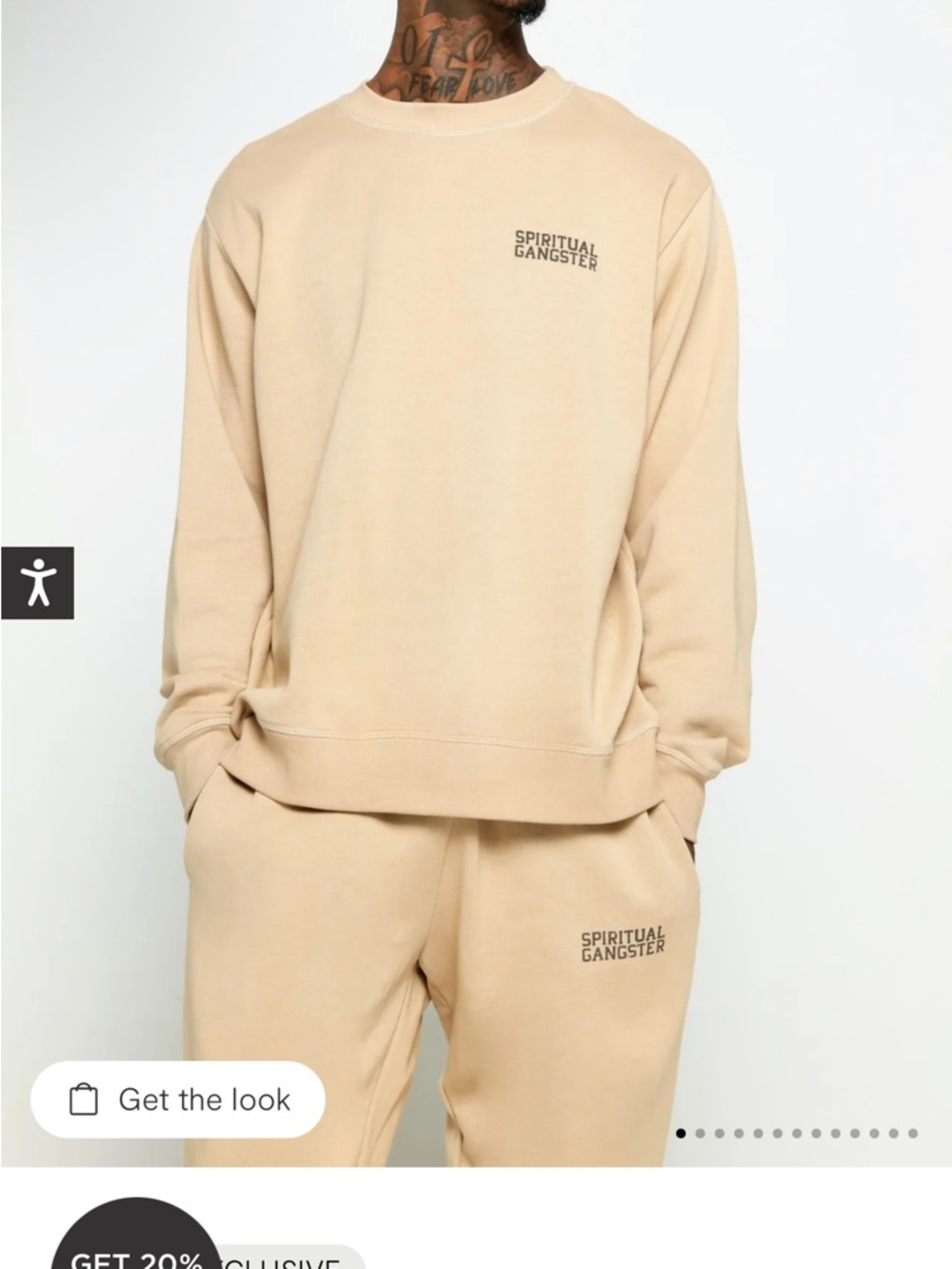 Spiritual Gangster SG Emblem Crewneck Sweatshirt Men’s XL NWT Sandstone